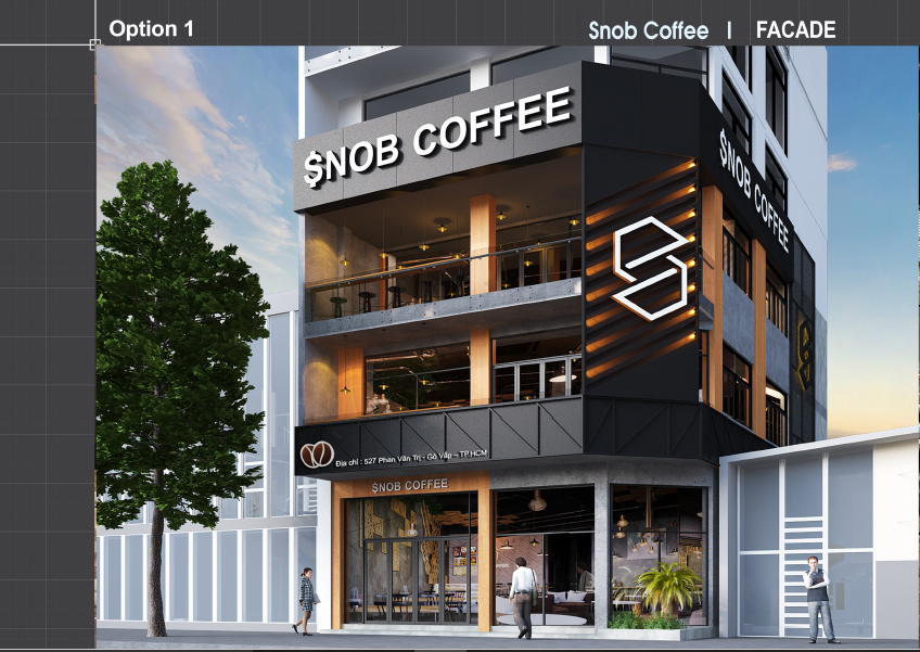 dự án thiết kế snob coffee phan văn trị